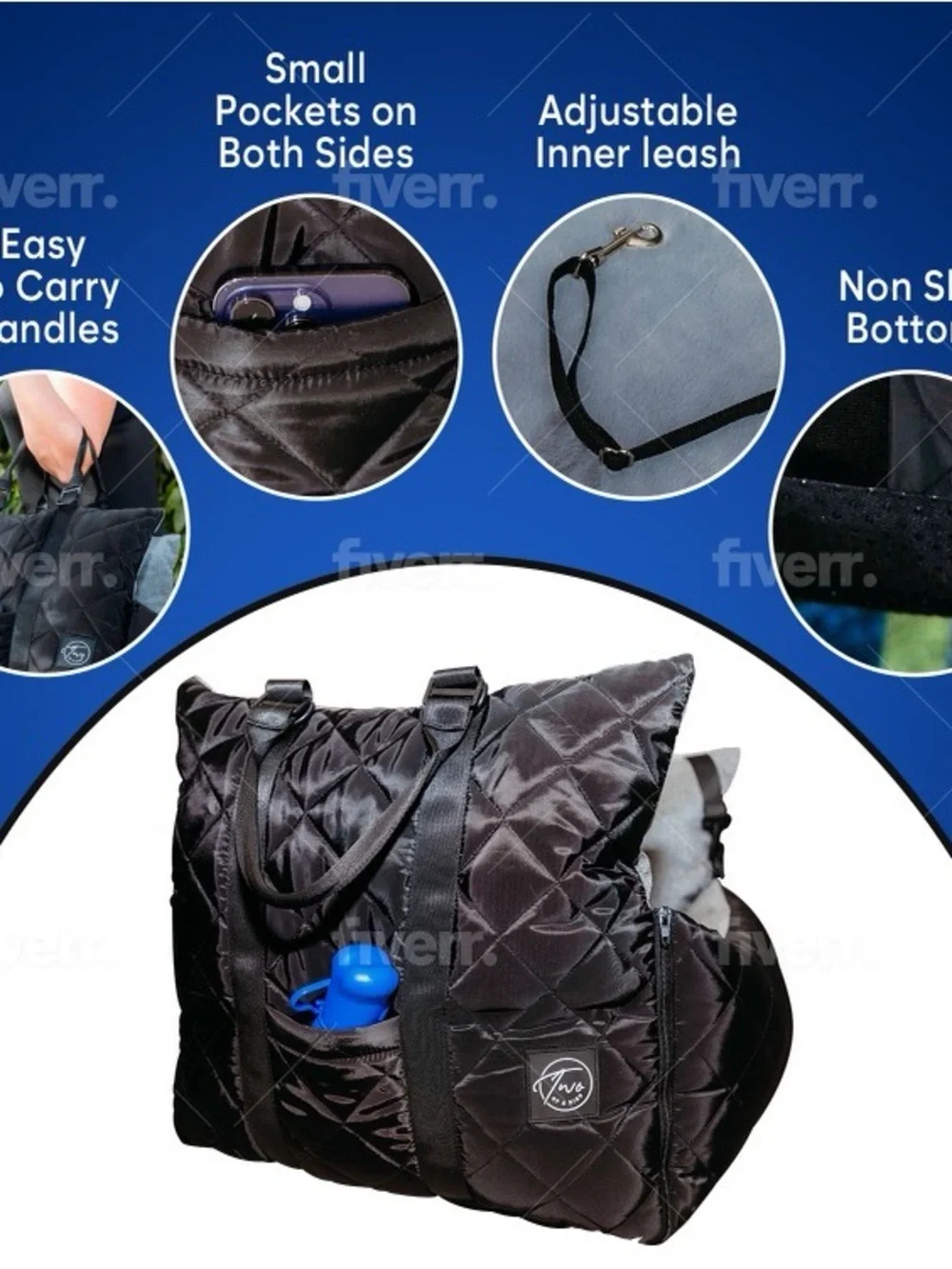 Pet Car Seat Carrier for Dogs - Black
